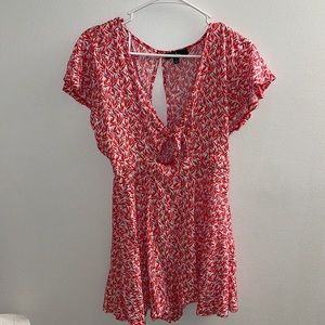 Lulu’s Front Tie Floral Romper